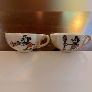 Vintage Micky Mouse Child’s Tea Cups in Lusterware (Early Mickey Image ~1930’s)